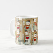 Schneemann-Herzen Winter Kaffeetasse (Vorderseite Links)