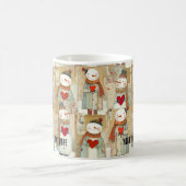 Schneemann-Herzen Winter Kaffeetasse (Mittel)