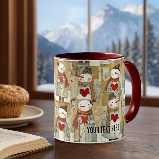 Schneemann-Herzen Winter Kaffeetasse