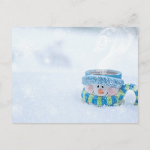 Schneemann-Illustration Postkarte