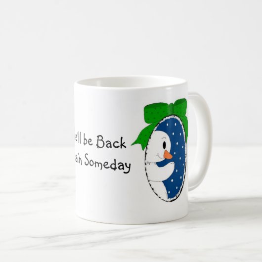 Schneemann im Fenster Kaffeetasse (VorderseiteRechts)