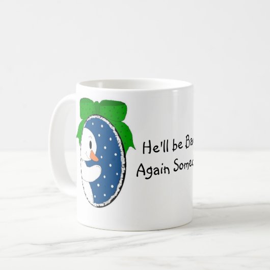 Schneemann im Fenster Kaffeetasse (Vorderseite Links)