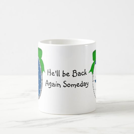 Schneemann im Fenster Kaffeetasse (Mittel)