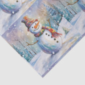 Schneemann im Freien im Schneefall Seidenpapier (Detail)