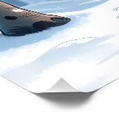 Schneemann im kalten Wald mit rotem Schal Poster (Ecke)