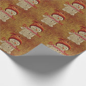 Schneemann im niedlichen rustikalen Winter Geschenkpapier (Ecke)