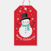 Schneemann im Schnee Geschenkanhänger (Vorderseite)