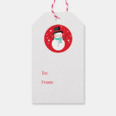 Schneemann im Schnee Geschenkanhänger (Rückseite)