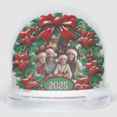 Schneemann im Schnee individuell anpassbar Schneekugeln (Rückseite)