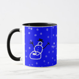 Schneemann im Schnee Kunst von Kindern Urlaub Weih Tasse