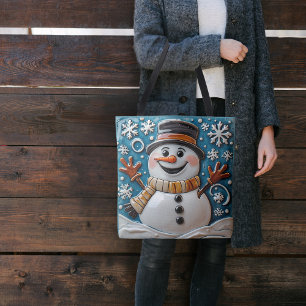Schneemann im Schnee Tasche