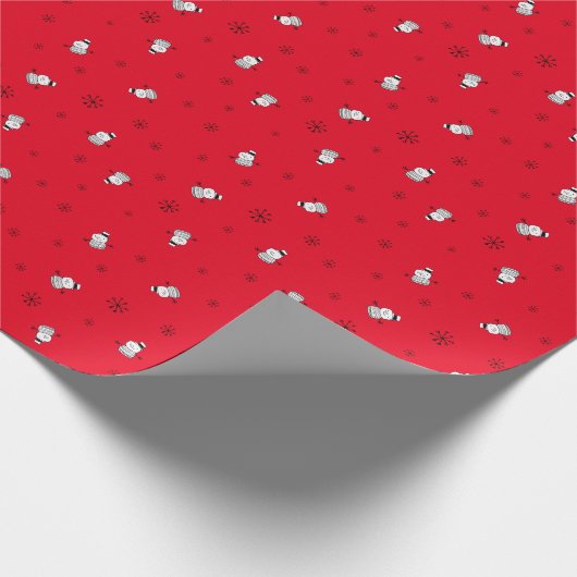 Schneemann im Schneepatterbuch Geschenkpapier (Ecke)