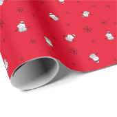 Schneemann im Schneepatterbuch Geschenkpapier (Rolleneckpunkt)