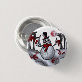 Schneemann im Schwarzwald Button (Vorne & Hinten)