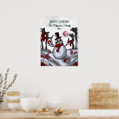 Schneemann im Schwarzwald Poster (Küche)