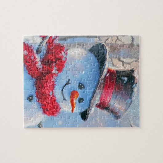 Schneemann im Wald Puzzle (Horizontal)