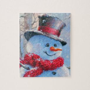 Schneemann im Wald Puzzle