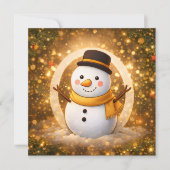 Schneemann im Winter Dankeskarte (Vorderseite)