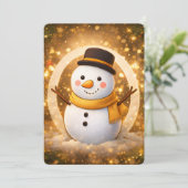 Schneemann im Winter Einladung (Stehend Vorderseite)