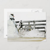 Schneemann im Winter in den Niederlanden Postkarte (Vorne/Hinten)