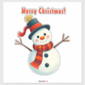 Schneemann im Winter Landschaft Aufkleber (Blatt)