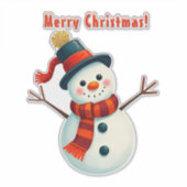 Schneemann im Winter Landschaft Aufkleber (Vorderseite)