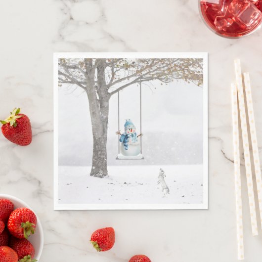 Schneemann im Winter Serviette (Beispiel)