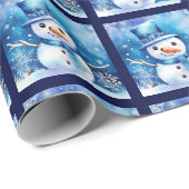 Schneemann in blau geschenkpapier (Rolleneckpunkt)
