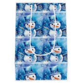 Schneemann in blau mittlere geschenktüte (Rückseite)