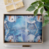 Schneemann in blau seidenpapier (Geschenk)