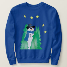 Schneemann in blau sweatshirt