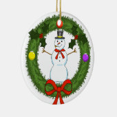 Schneemann in der Keramik Wreath Ornament (Rechts)