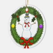 Schneemann in der Keramik Wreath Ornament (Links)