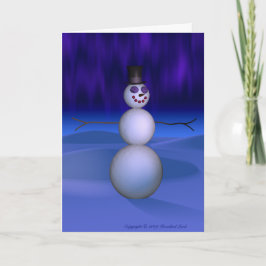 Schneemann in der Nacht Feiertagskarte