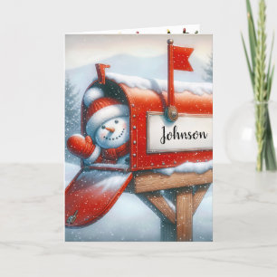 Schneemann in der Weihnachtspost mit Individuelle  Feiertagskarte