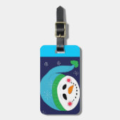 Schneemann in einem Blue Hat Gepäckanhänger (Vorderseite vertikal)