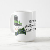 Schneemann in einem hohen Black Hat Kaffeetasse (Vorderseite Links)