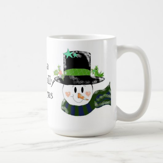 Schneemann in einem hohen Black Hat Kaffeetasse (Rechts)