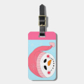 Schneemann in einem rosa Hut Gepäckanhänger (Vorderseite vertikal)