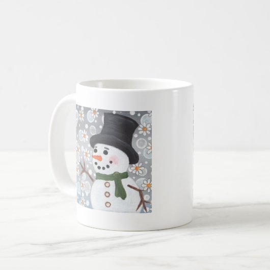 Schneemann in einem Schneesturm Kaffeetasse (Vorderseite Links)