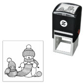 Schneemann in gegossenen Hut und Scarf Permastempel (Beispiel)