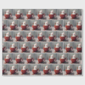 Schneemann in heißer Schokolade Geschenkpapier (Flach)