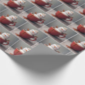 Schneemann in heißer Schokolade Geschenkpapier (Ecke)