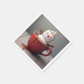 Schneemann in heißer Schokolade Serviette (Ecke)