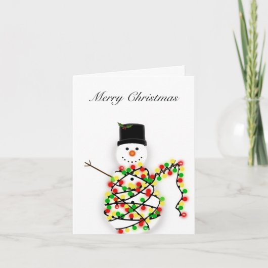 Schneemann in Lichtern gefickt - Weihnachtskarte Feiertagskarte (Vorderseite)