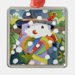 Schneemann in Schnee 2011 Ornament Aus Metall
