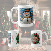 Schneemann in Schnee Weihnachten Anpassbar Kaffeetasse
