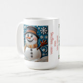 Schneemann in Schnee Weihnachten Anpassbar Kaffeetasse (Vorderseite Links)