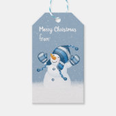 Schneemann in Schneeflocken Geschenkanhänger (Vorderseite)