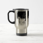 Schneemann in Schwarzweiß, Weihnachtsbekleidet Reisebecher (Links)